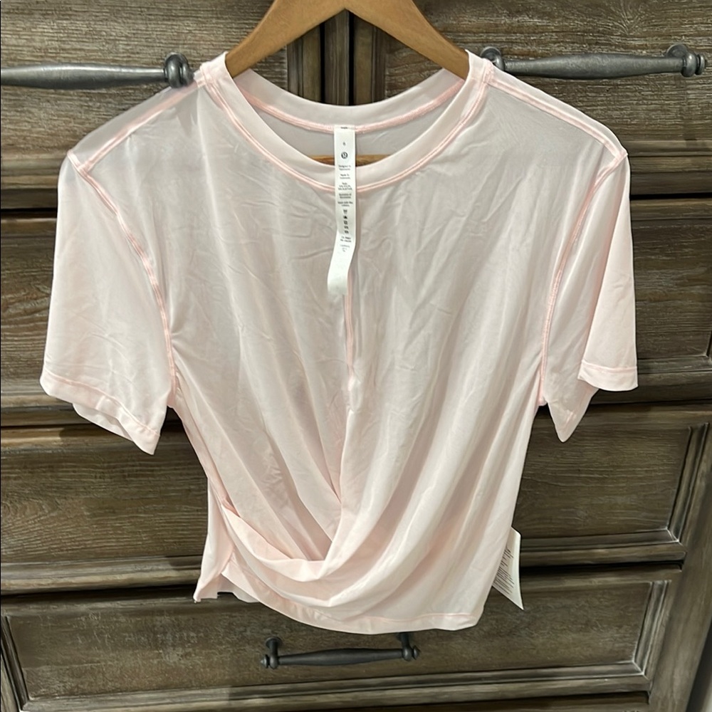Lululemon - Light Pink, Lightweight, Mesh, Reversible Yoga Tee